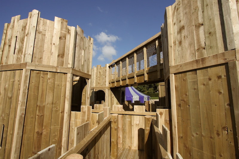 Soaring towers and walkways throughout