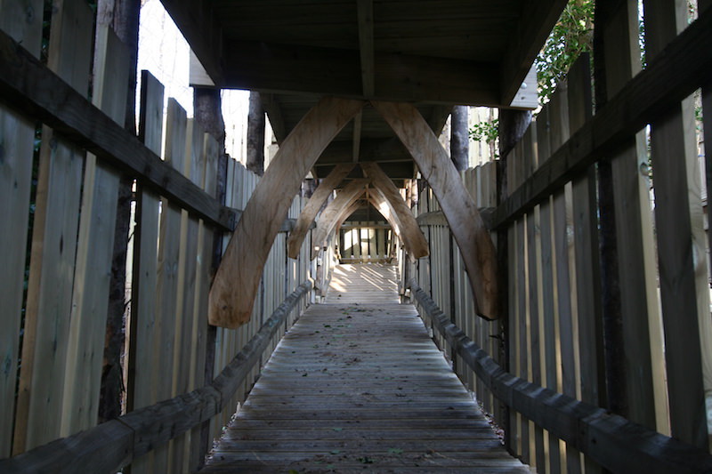 A low level walkway with beautiful arch details