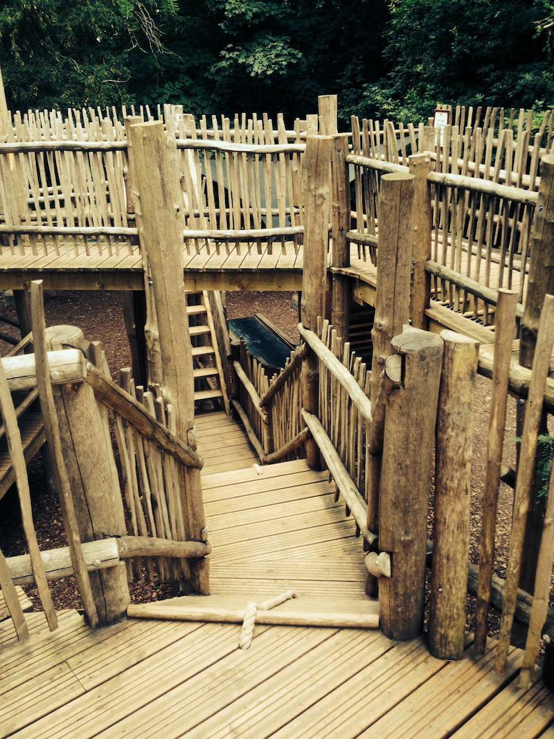 View across the towers of adventure at Cotswold Wildlife Park