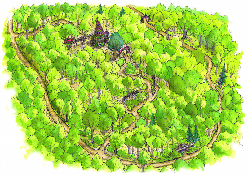 Fairy Kingdom birdseye illustration for Slieve Gullion