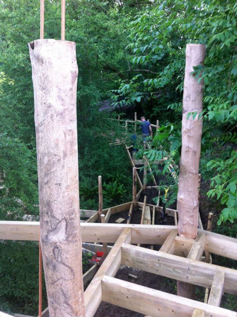 The Spike Stage at Glastonbury grows through the trees