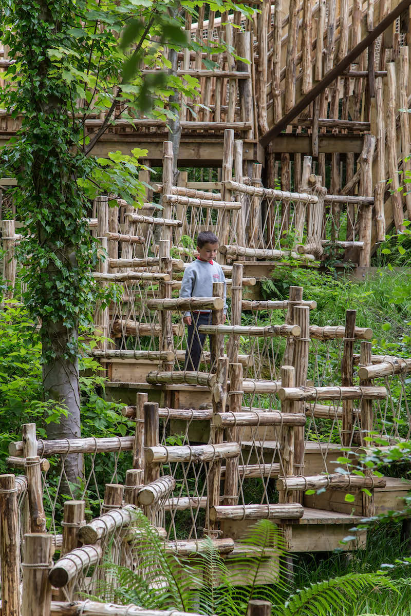 The walk down the steep steps at Brodick Castle Isle Be Wild Adventure Play Arran