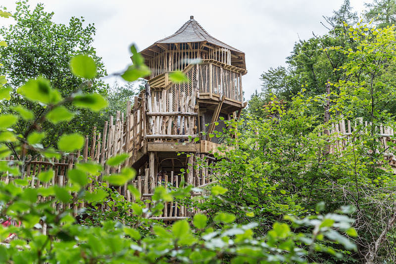 View to the tower at Brodick Castle Isle Be Wild Adventure Play Arran