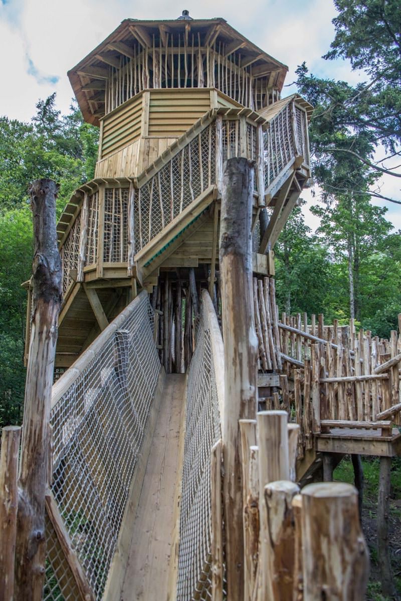 Climbing up into the tower at Brodick Castle Isle Be Wild Adventure Play Arran