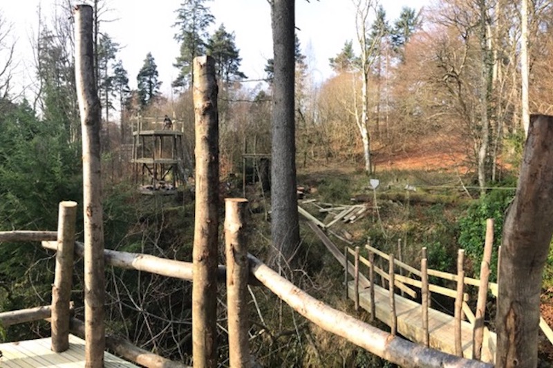 The view across the towers at Brodick Castle adventure play