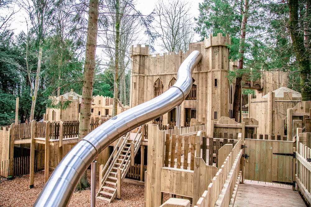 The 14m slide is part of the extension to Lowther Castle