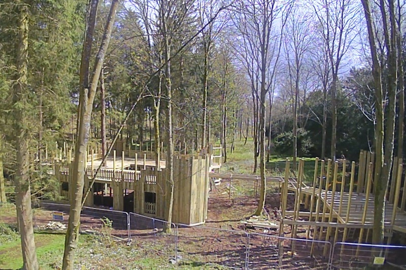 A beautiful sunny day sees the build extended