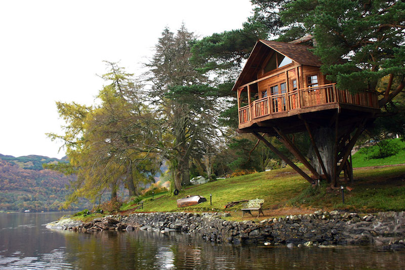 Treehouse accommodation by a lake 2