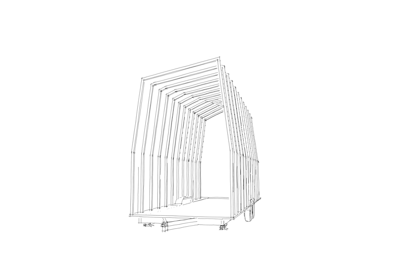 Initial sketch of Tiny House on its trailer