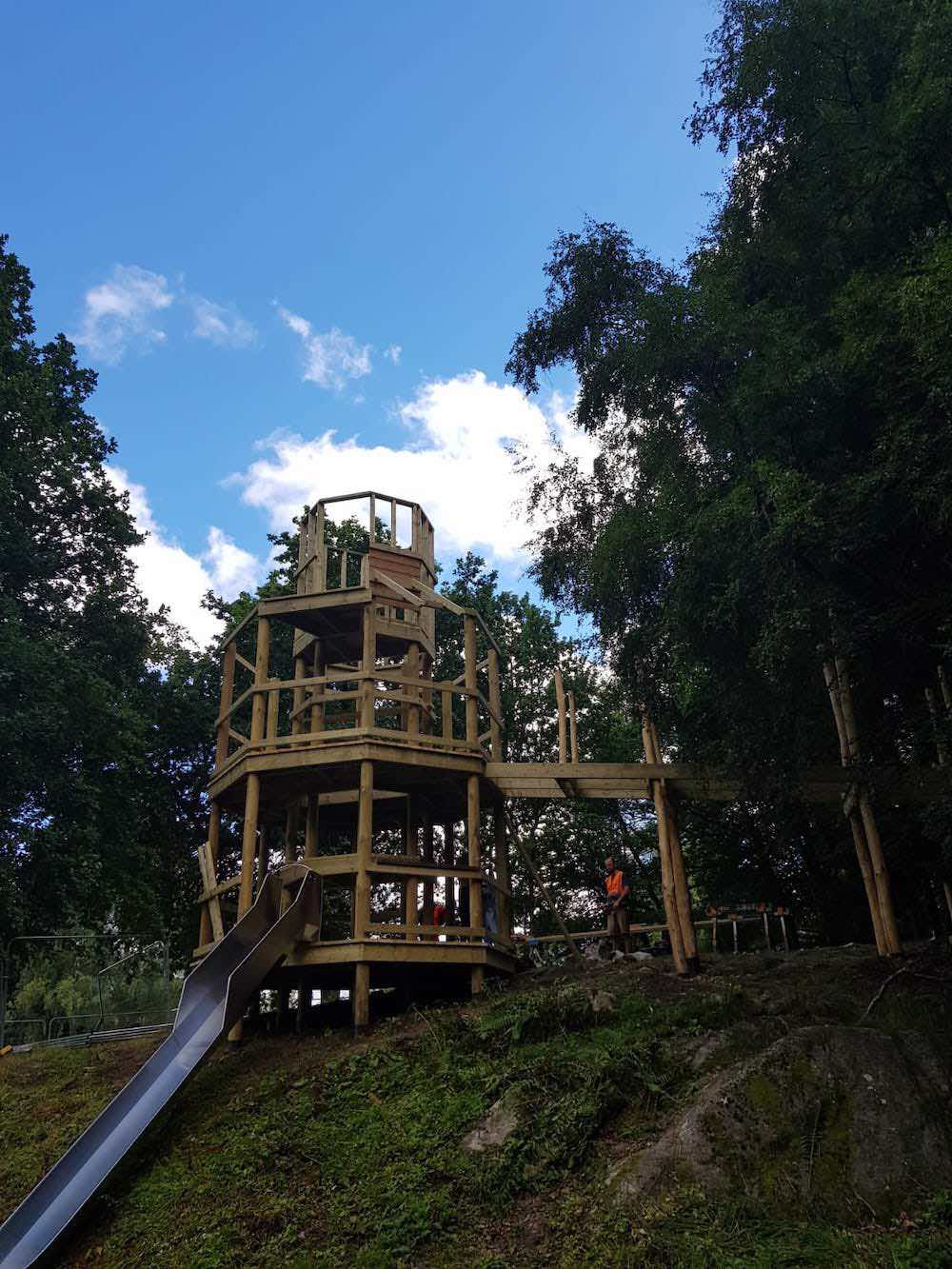 Looking up at the Green lady's Tower