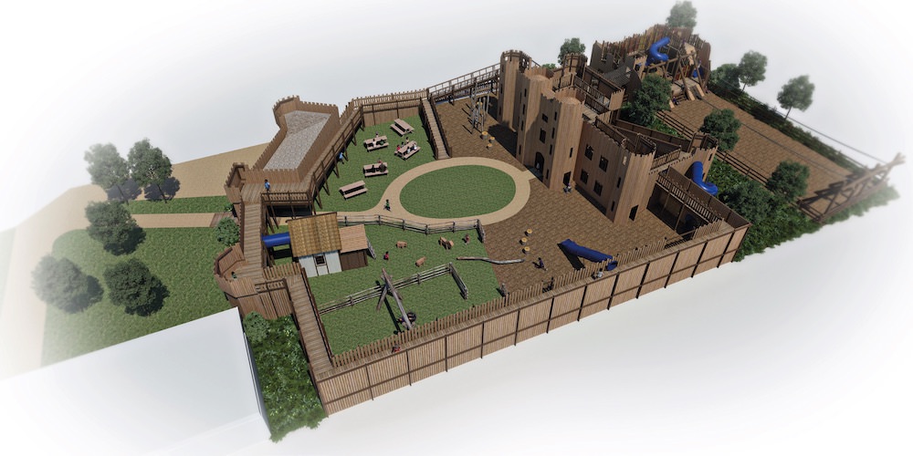 Leeds Castle Adventure Play Full view of new adventure play