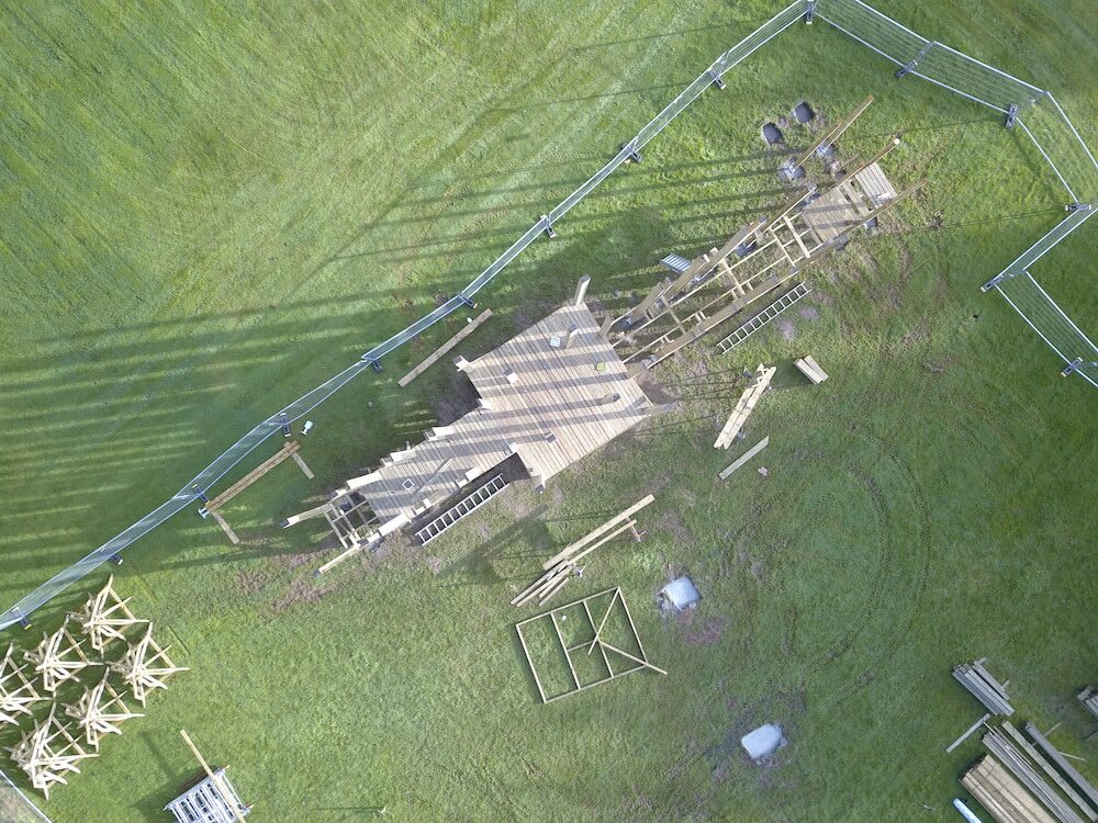 Crieff Hydro Adventure play in build aerial shot progress